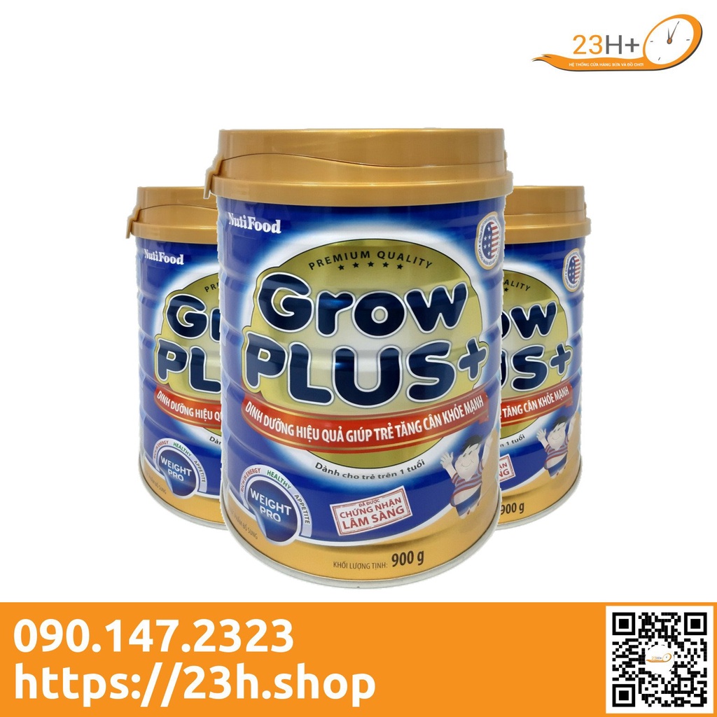 Sữa bột Nuti GrowPlus xanh 900g (Mẫu mới)