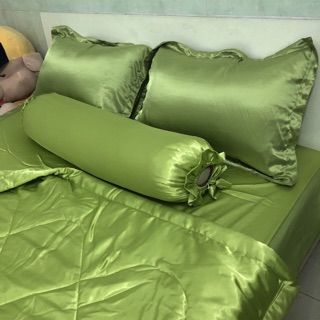 Bộ drap giường phi lụa Thái Tuấn có mền