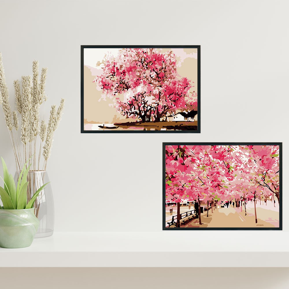 Tranh sơn dầu số hóa tự tô màu theo số - BỘ 2 TRANH VẼ VỀ PHONG CẢNH CỰC ĐẸP | BigBuy360 - bigbuy360.vn