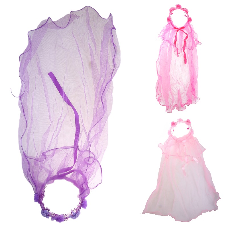 Vòng Hoa Đội Đầu Thiết Kế Hai Lớp Phối Mạng Che Mặt Thời Trang