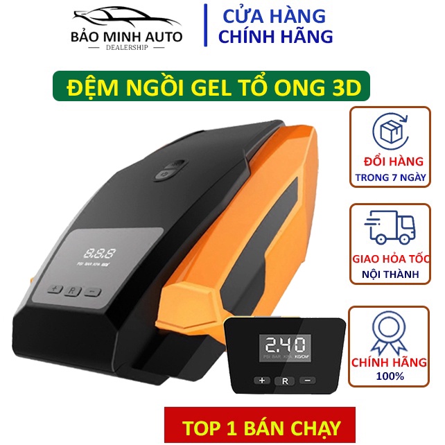 Bơm Lốp Ô Tô - Bơm Lốp Điện Tử 1 Xi Lanh Có Đèn, Tự Ngắt, Bảo Hành 12 Tháng