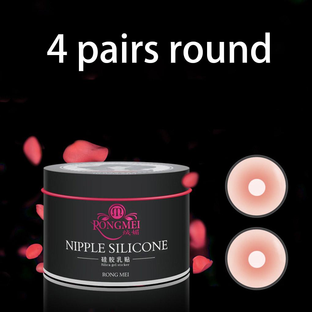 Set 4 Cặp Miếng Silicone Tròn Lót Ngực Tái Sử Dụng Tiện Lợi