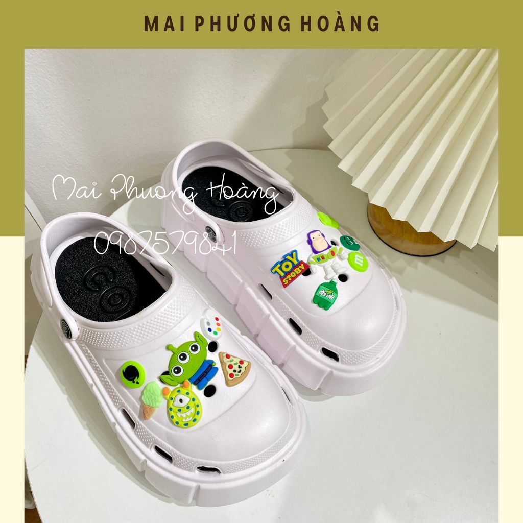 Dép sục Cross nữ đế cao 6cm phong cách Hàn Quốc siêu nhẹ kèm Sticker