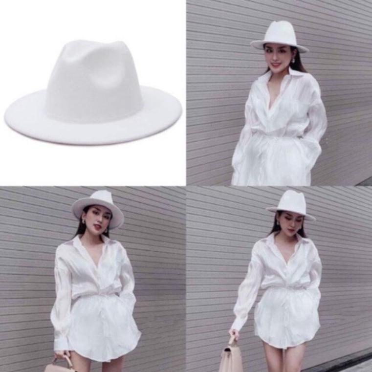 Mũ phớt dạ panama nhiều màu phong cách vintage sang chảnh