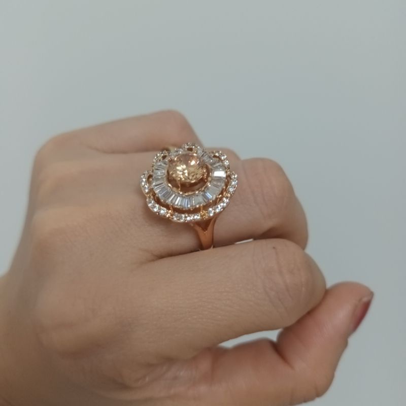 Nhẫn nữ đá oha lê lấp lánh đi tiệc đi chơi đều sang chảnh chất liệu Thép Titan không đen không bay màu