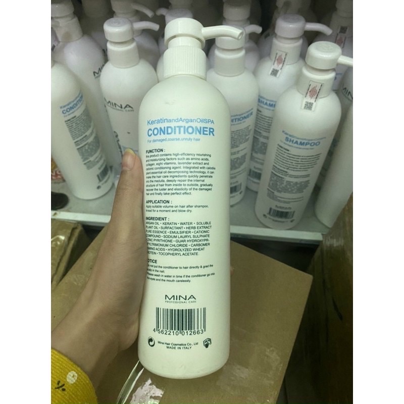 Cặp Dầu Gội Dầu Xả MiNa 600ml hàng sịn xò