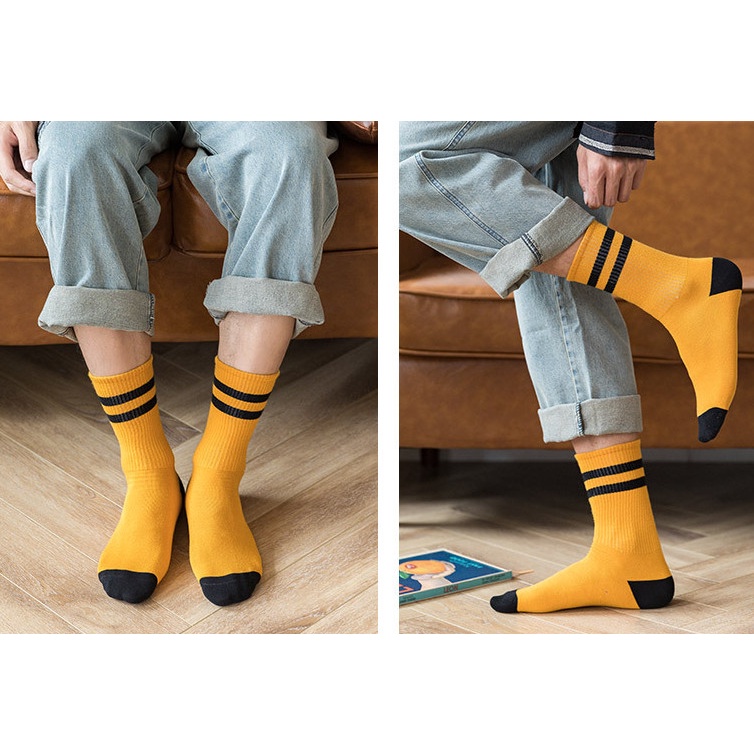 Vớ Tất Nam Nữ cổ cao Kẻ Sọc đủ màu phong cách trẻ trung, năng động.