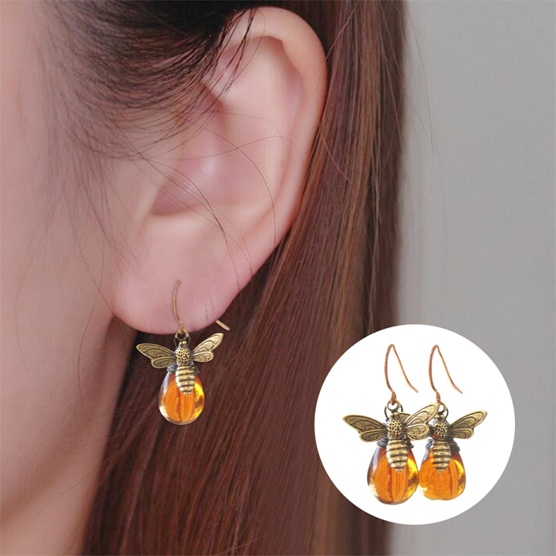 Khuyên Tai Mạ Bạc 925 Hình Con Ong Xinh Xắn