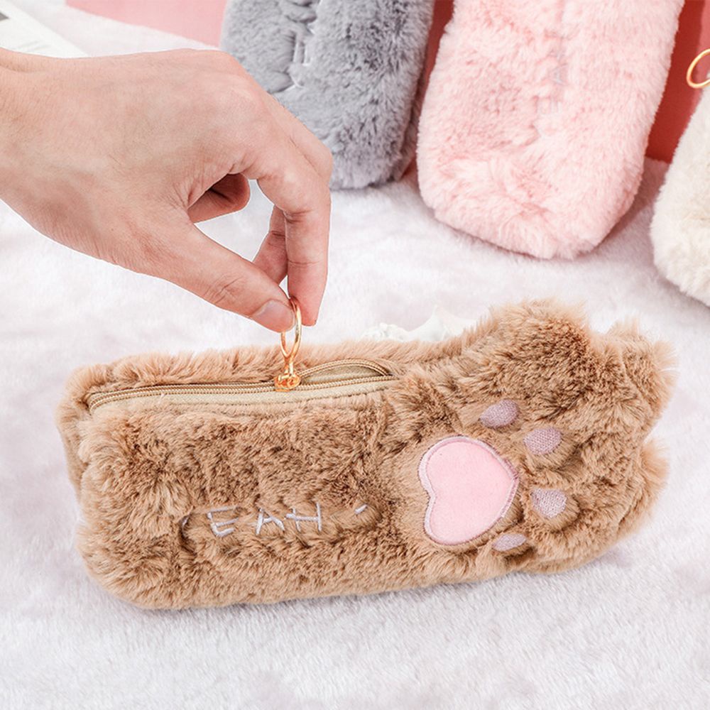 UUMIR Túi đựng bút kiểu chân mèo nhồi bông dễ thương sức chứa lớn