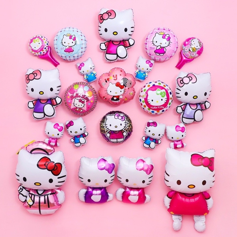 Bóng Bay Hình Mèo hello Kitty Trang Trí Tiệc Sinh Nhật Cho Bé