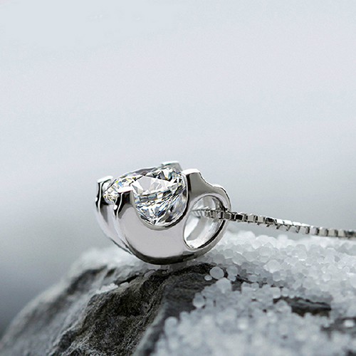 Vòng cổ Mạ Bạc Trang Trí Đá Zirconia Thời Trang Cho Nữ