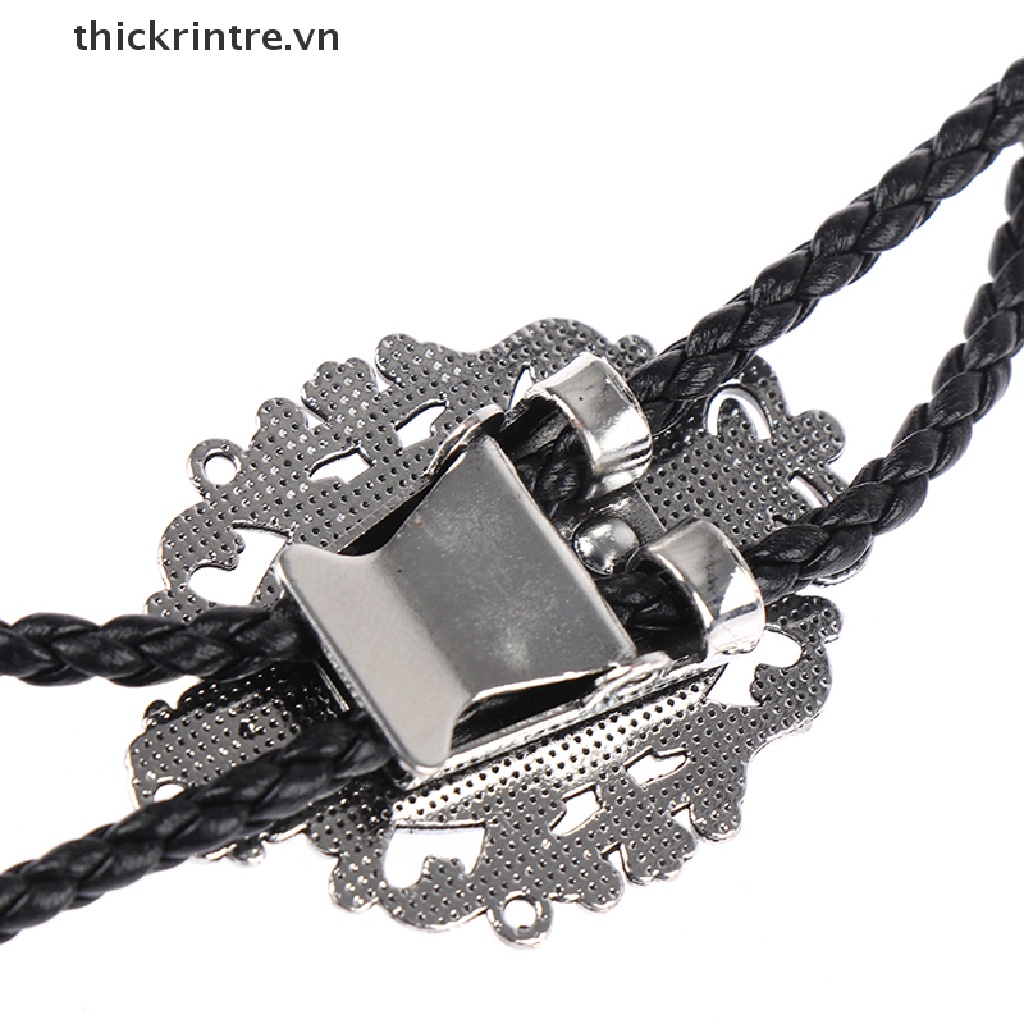 Dây chuyền cao bồi bolo mặt oval kiểu thắt cà vạt phong cách phương Tây thời trang