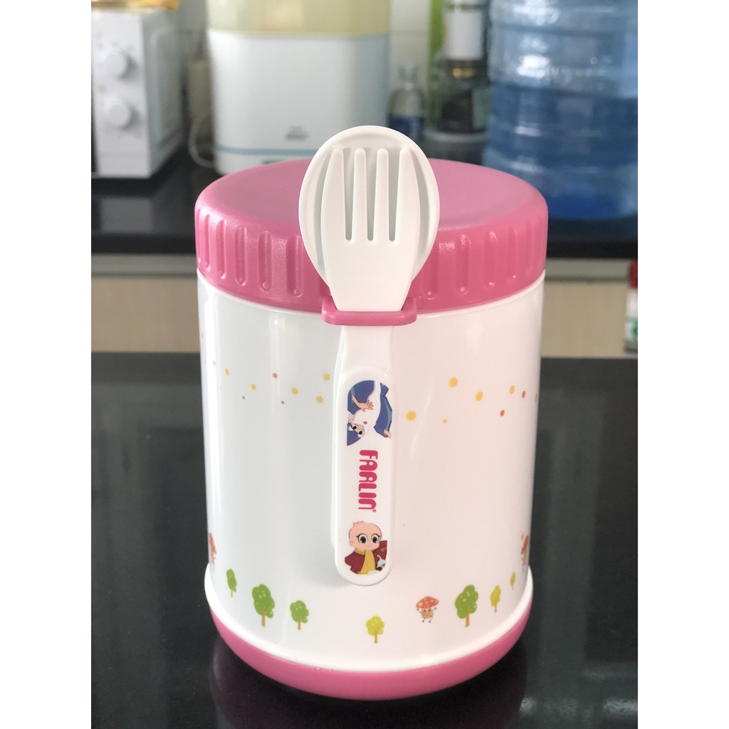 BÌNH GIỮ NHIỆT, Ủ ẤM THỨC ĂN FARLIN 500ML (KÈM THÌA, DĨA) (CHÍNH HÃNG) CHO BÉ ( BF-228A)