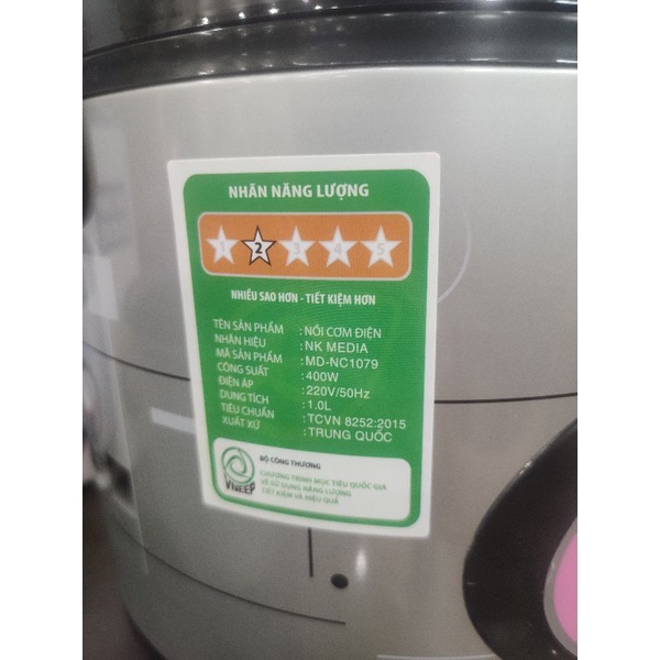 NỒI CƠM ĐIỆN MEDIA 1L MD- NC1079 PHÙ HỢP 1-2 NGƯỜI DÙNG