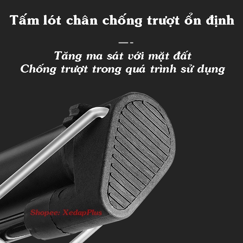 Ống bơm hơi xe đạp mini bơm xe máy bơm lốp ô tô bơm bóng khí bơm tăng áp tự động áp suất cao 120 psi rockbros