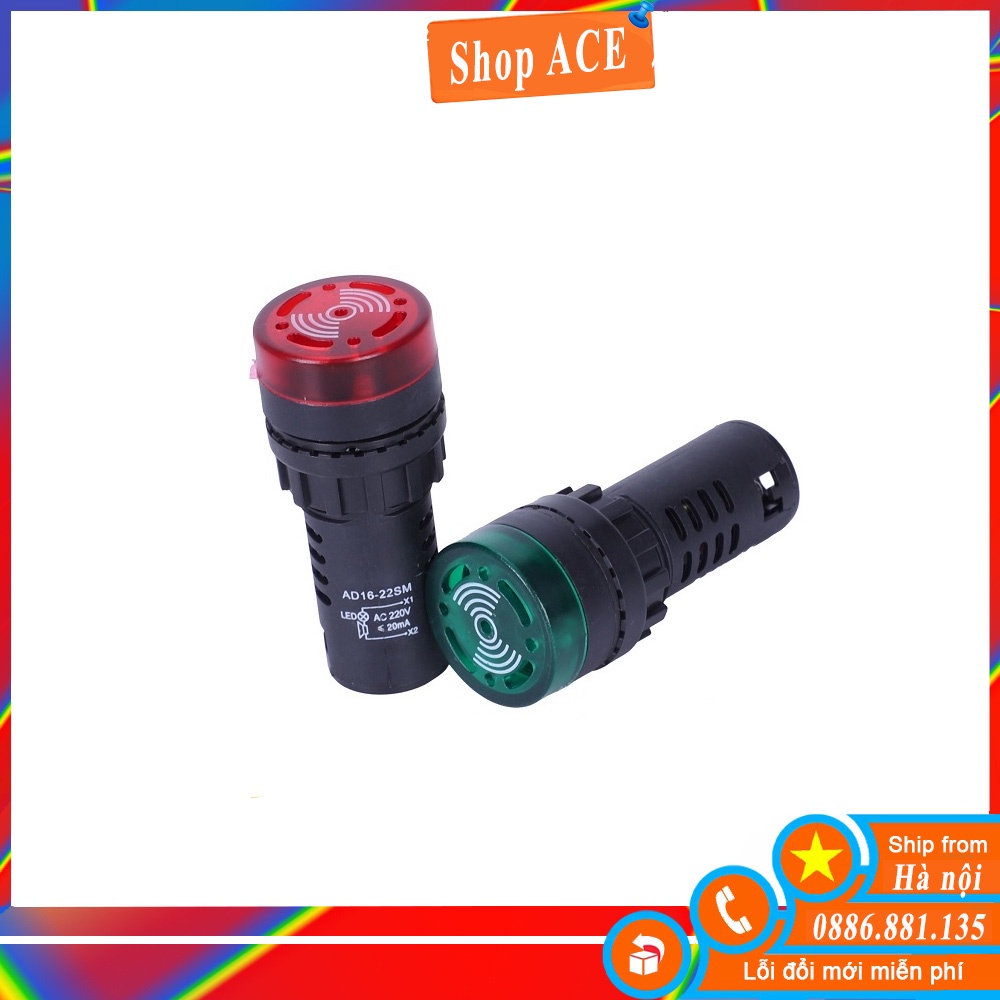 Đèn Báo Có Còi 12V AC DC AD16-22SM