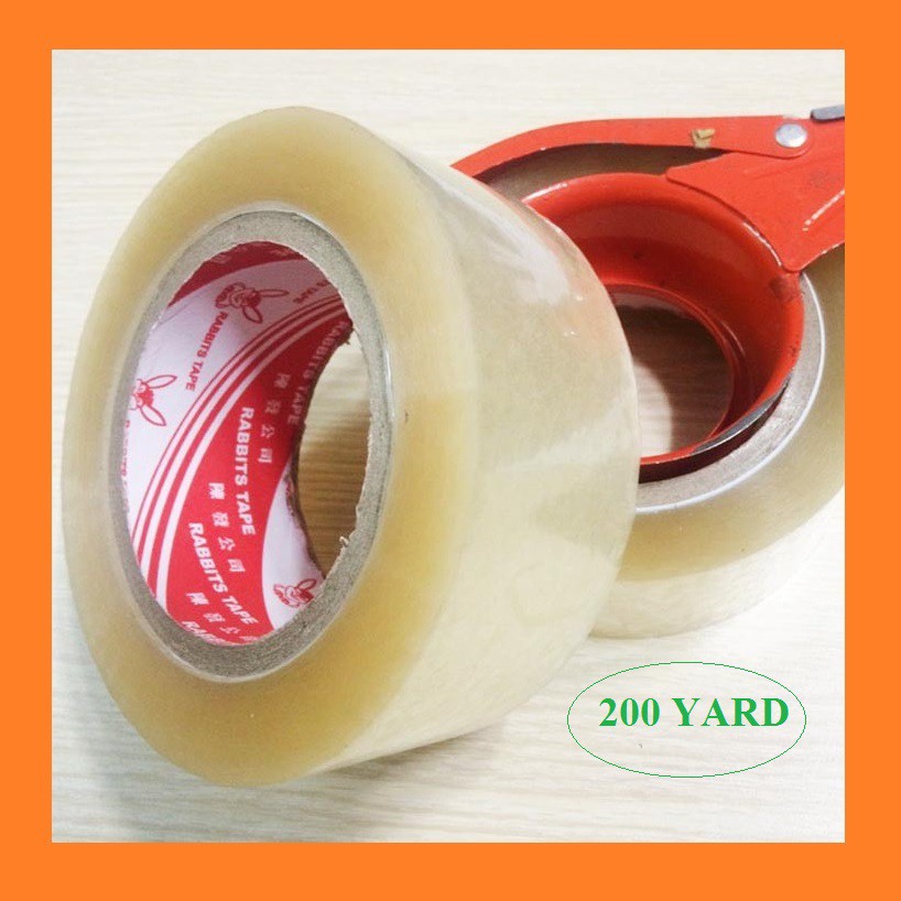 Băng keo dán thùng 200 YARD 5cm - băng dính trong loại lớn 200 vòng cao cấp