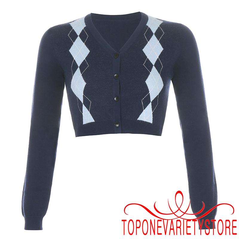 Áo cardigan dệt kim tay dài cổ chữ V họa tiết sọc trẻ trung cho nữ | BigBuy360 - bigbuy360.vn