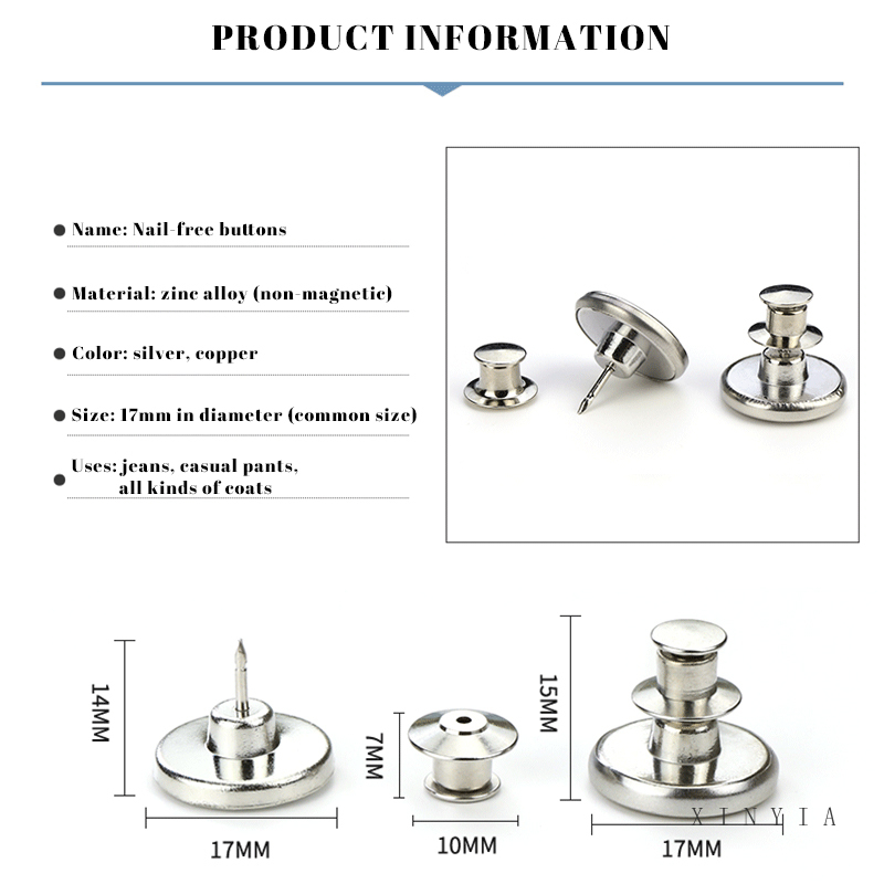 áo không cần may nút áo kim loại cúc bấm áo kim loại khuy áo phụ kiện thời trang nút bấm quần áo