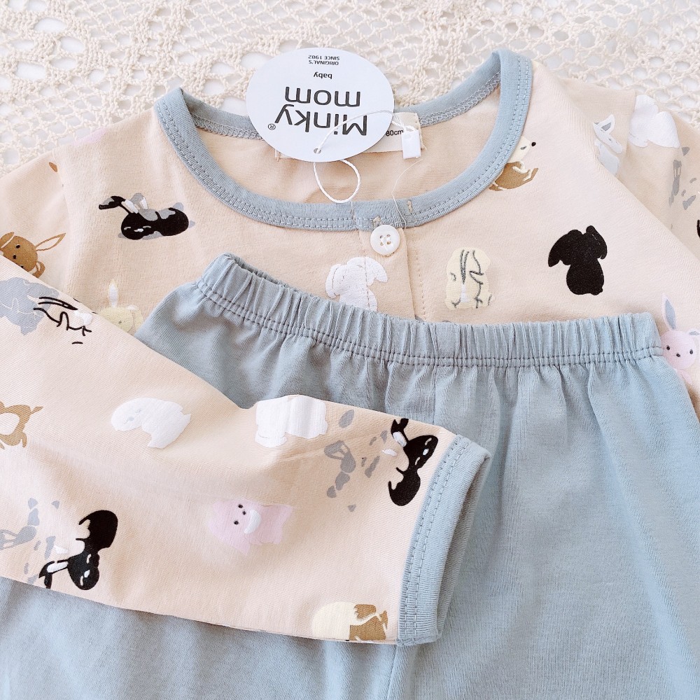 Sale !!! Bộ Dài Tay Cúc Giữa  Minky Mom Họa Tiết Vũ Trụ cho Bé (Size 8-18kg) (1563) Shop Phúc Yến