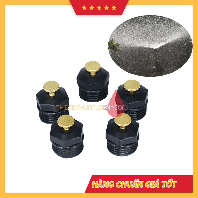 Béc phun mưa phun sương tưới tròn 360 đầu béc chỉnh được tia nước tầm phun rộng kèm nối T PVC ren 21 - MHL