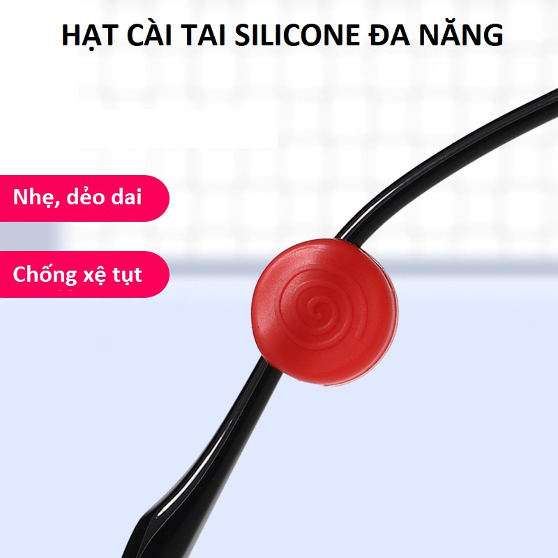 Hạt cài tai silicone chống xệ tụt, rơi kính, khắc phục kính lỏng dành cho càng kim loại mảnh đa năng (1 cặp)
