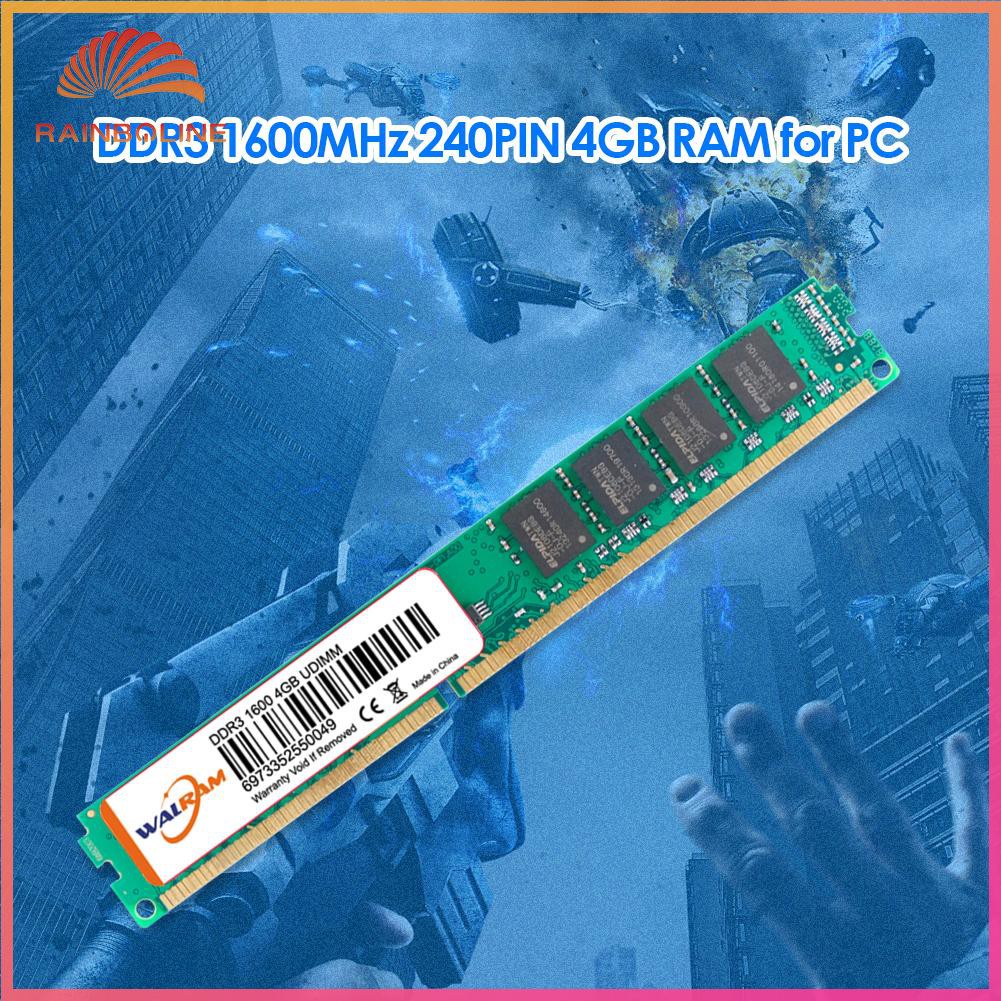 Mô Đun Bộ Nhớ Ram Pc3-12800 240 Pin 4gb Ddr3 1600mhz Ddriii Cho Máy Tính Bàn