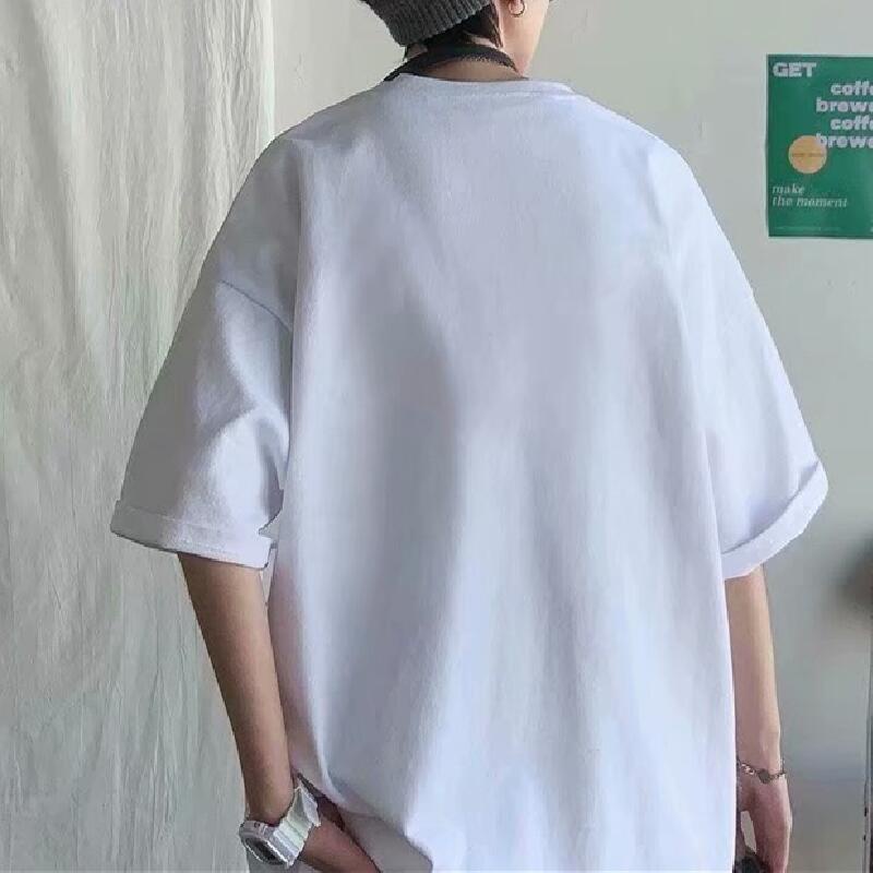 Áo thun tay lỡ dáng rộng in họa tiết biểu cảm thời trang phong cách Hàn Quốc cho nam size M-5XL