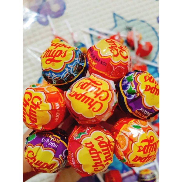 Bịch 60 que Kẹo mút Chupa Chups mix đủ vị hương trái cây gói 60 que