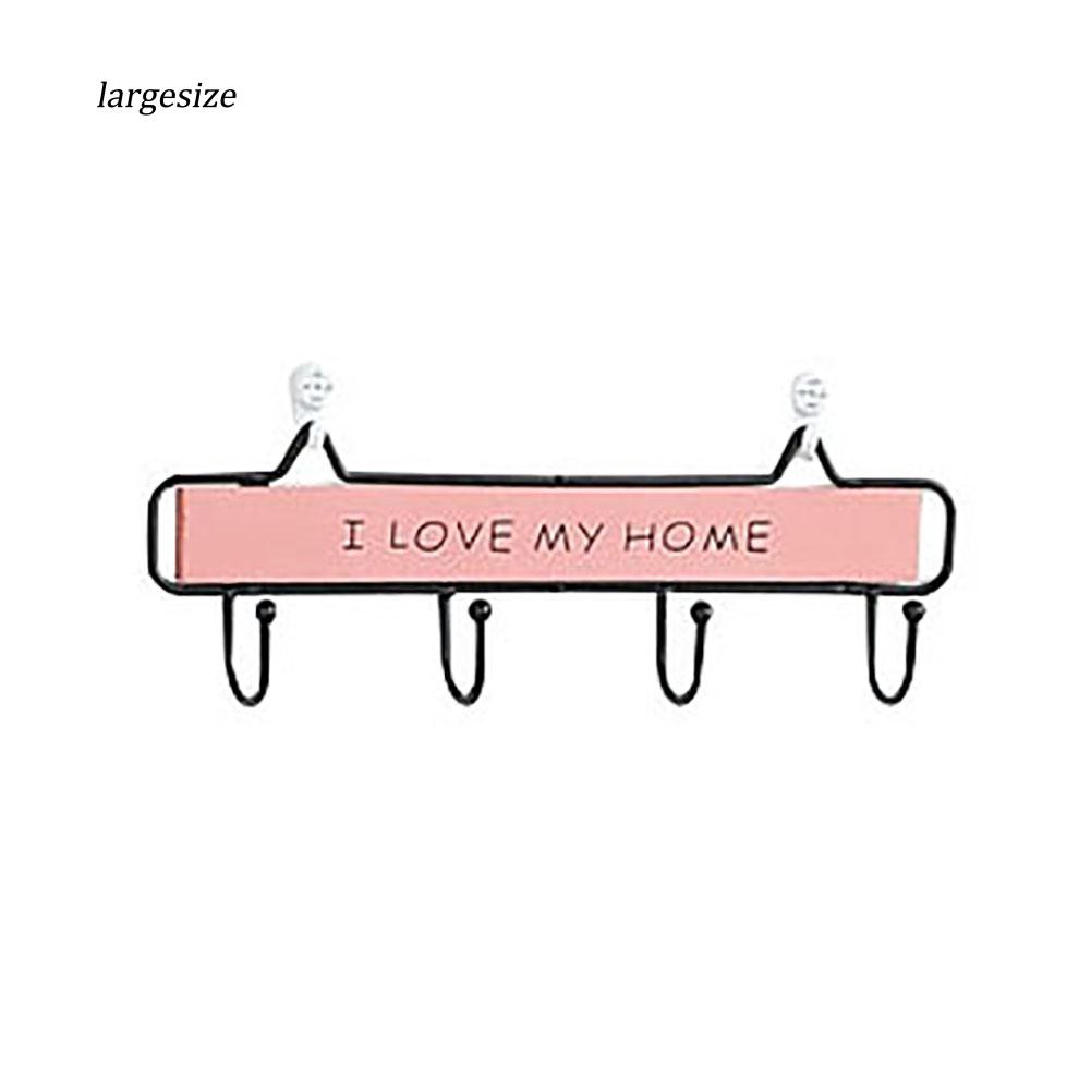 Móc gỗ in chữ I love my home dùng treo đồ tiện dụng