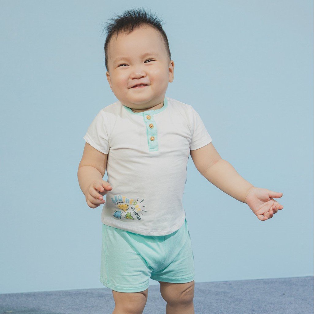 XẢ kho bộ cộc tay CHAANG chất  hữu cơ mềm mịn thấm hút mồ hôi cho bé 6-24m