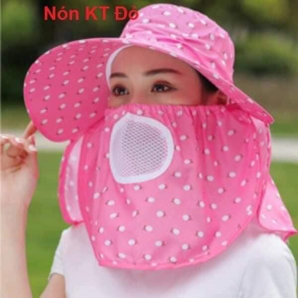 Nón Chống Nắng Vành Rộng Mát Có Khẩu Trang 2 Lớp Bảo Vệ Sức Khỏe Mũ Che Nắng Kèm Dây Thắt Dễ Dàng Sử Dụng