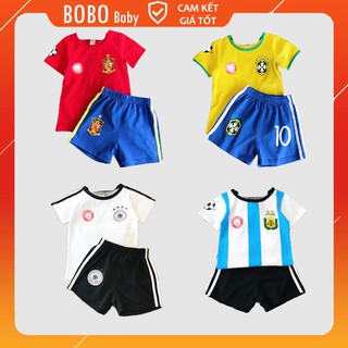 Bộ Quần Áo Đá Bóng Cộc Tay Xuất Hàn Co Giãn Cho Bé Trai Và Bé Gái BOBO Baby BC04