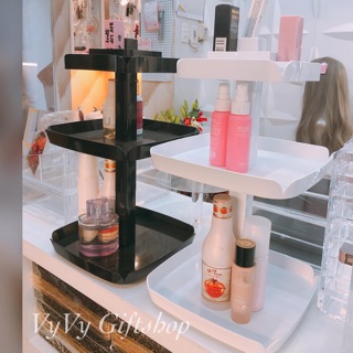 Khay 3 tầng viền đựng nước hoa, skincare