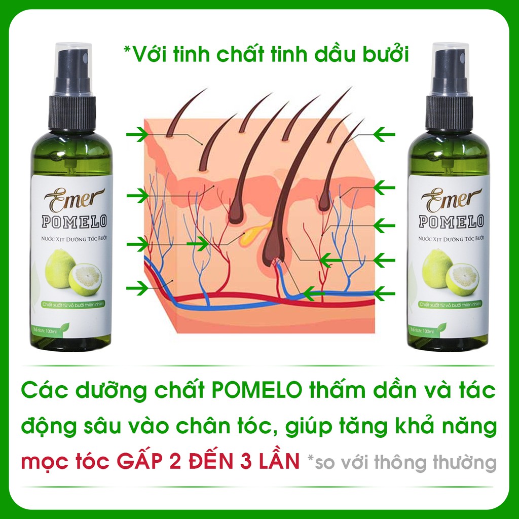 Dưỡng Tóc Tinh Dầu Bưởi Pomelo 100ml, trị rụng tóc, kích thích mọc tóc con.