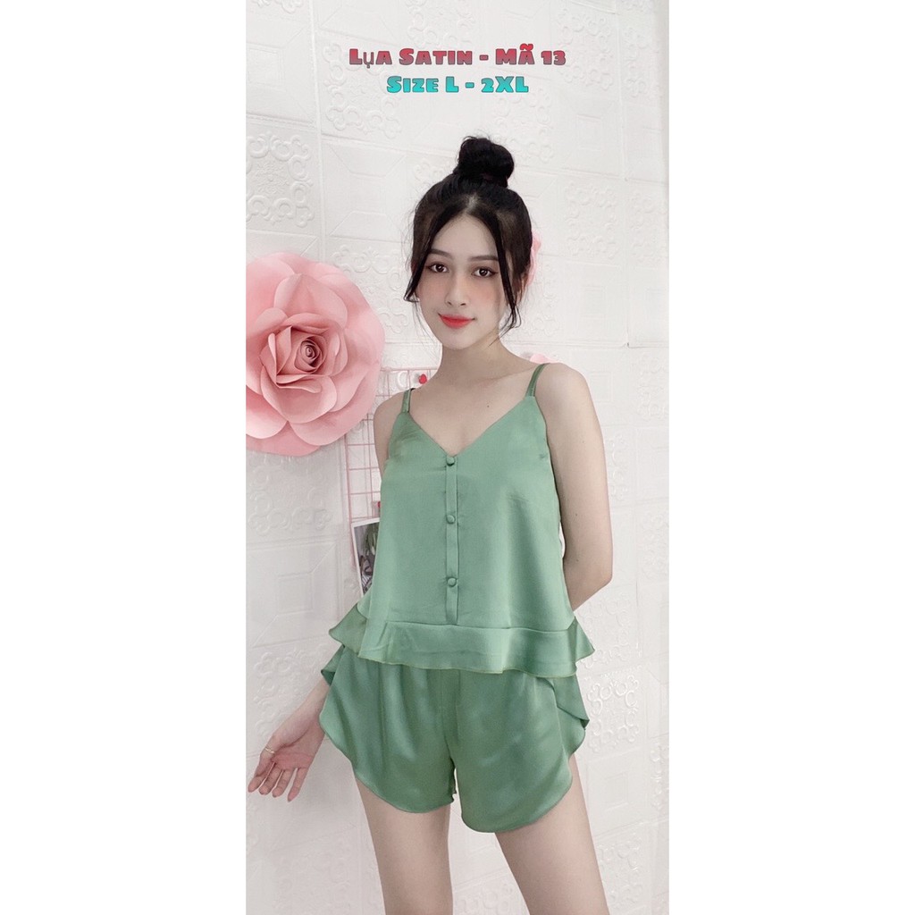 HÀNG CAO CẤP - SET ĐỒ BỘ LỤA SATIN 2 DÂY NGẮN | BigBuy360 - bigbuy360.vn