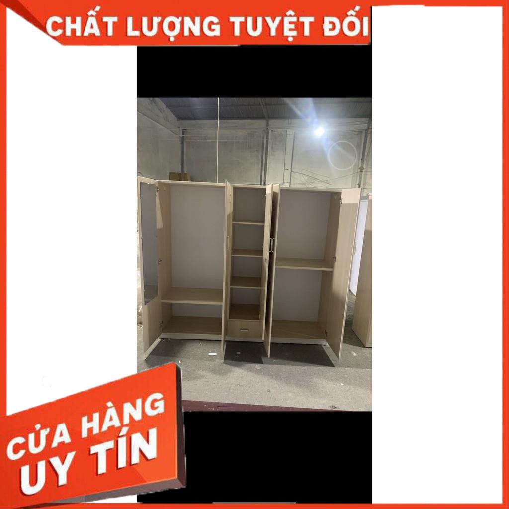 Tủ nhựa 5 cánh 2 ngăn kéo ngang 2m05 cao 1m84, nội thất phòng ngủ