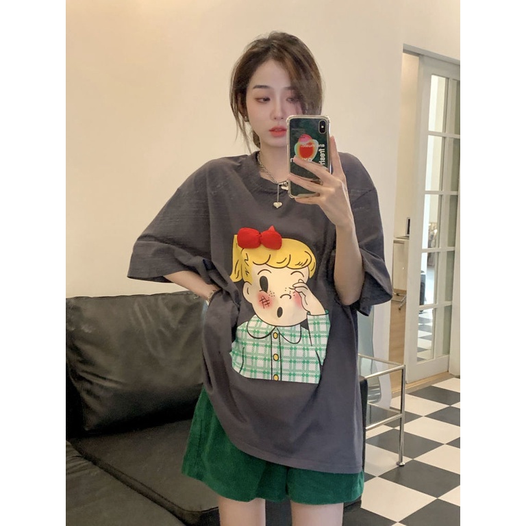 Áo Thun Tay Ngắn Dáng Rộng Phong Cách Hàn Quốc Thời Trang Mùa Hè Cho Nữ