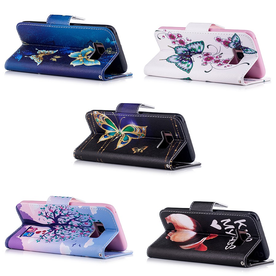 Bao da điện thoại kiêm ví đựng thẻ in đa họa tiết dành cho Samsung Galaxy S8 Plus | BigBuy360 - bigbuy360.vn