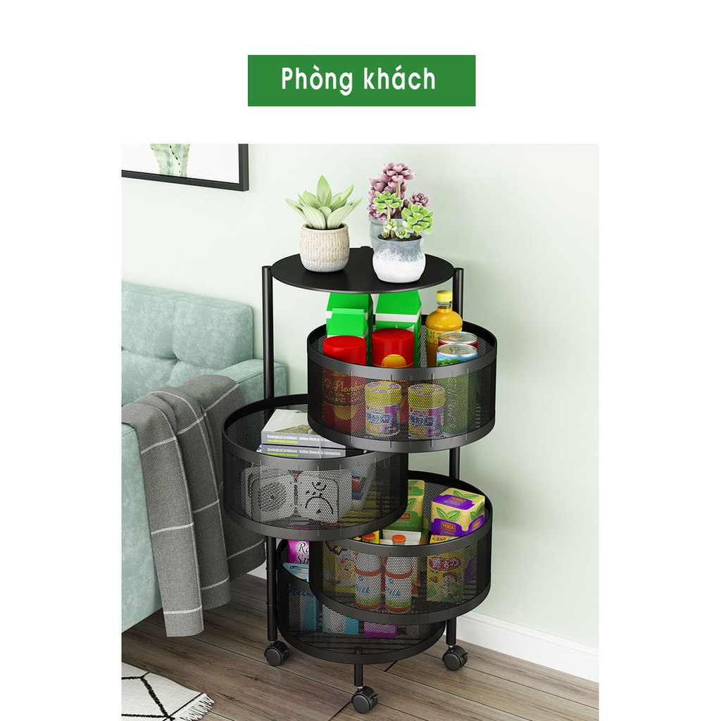 Kệ Đa Năng Để Đồ, Giá Tròn Để Rau Củ Nhà Bếp