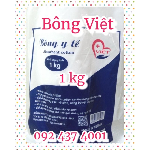 Bông Gòn Y tế Việt ( Gòn cuộn 1 kg hoặc Gòn viên 0,5 kg)