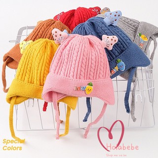 Mũ len BABY CÀ RỐT sừng hươu lót vải, cho bé trai, bé gái từ 6 tháng - 3 tuổi (kích thước vòng đầu 46-50cm)