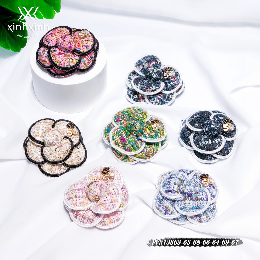 Tag cài áo , tag hoa cài áo nữ hoa trà thời trang - Xinh Xinh Accessories