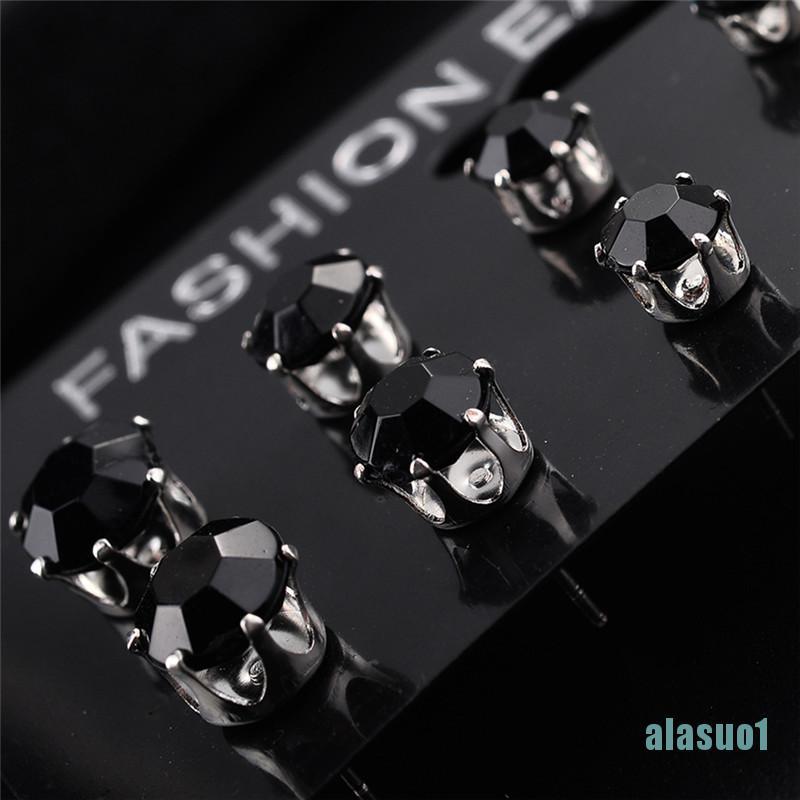 Set 1 / 6 / 12 Đôi Bông Tai Đính Đá Thời Trang