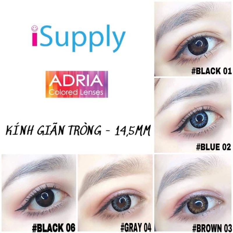 [HÀNG CHÍNH HÃNG] Áp tròng/ Lens (14.5mm) màu 3 tháng - ADRIA LENS 3 Months