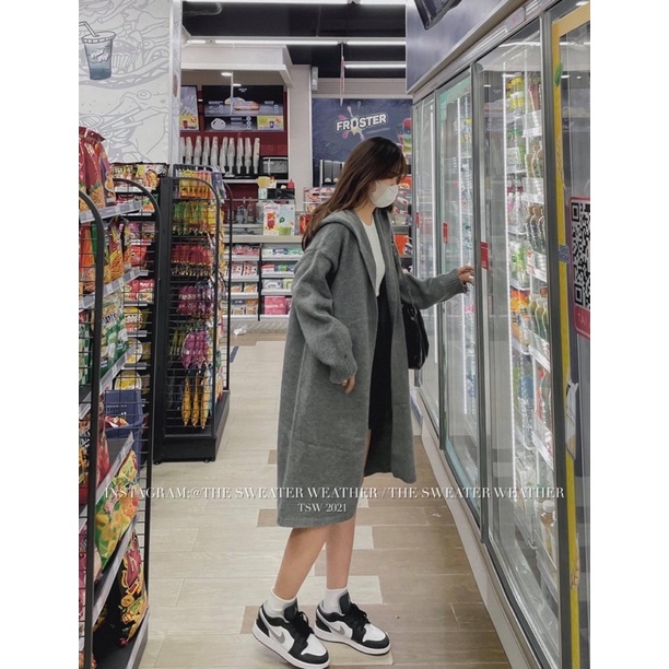CARDIGAN MŨ DÀI KHOÁC LEN DÀI HÀN QUỐC
