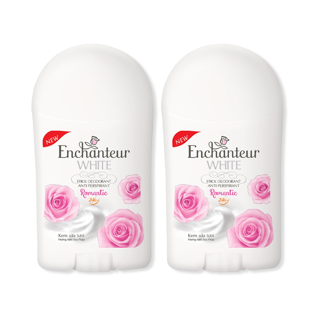 Combo 2 Sáp khử mùi trắng da Enchanteur Romantic 40g/chai