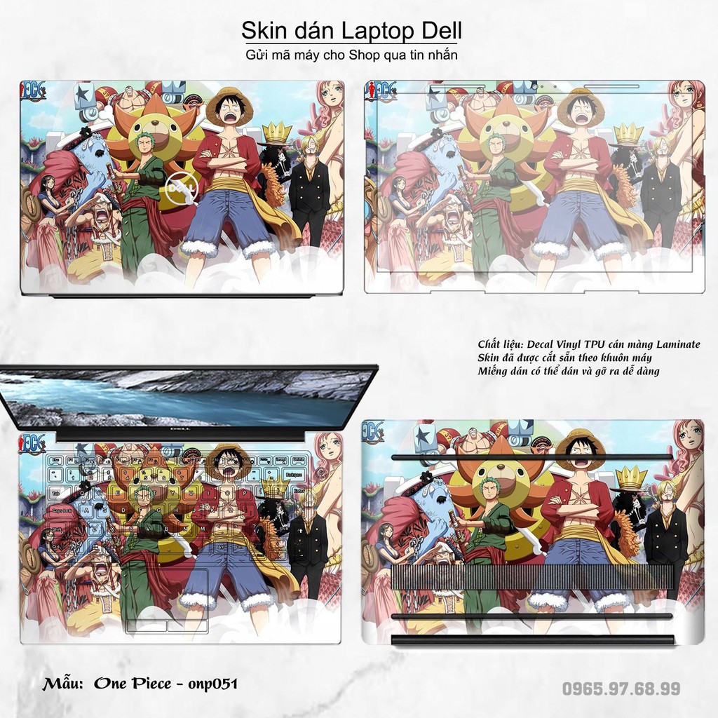 Skin dán Laptop Dell in hình One Piece (inbox mã máy cho Shop)