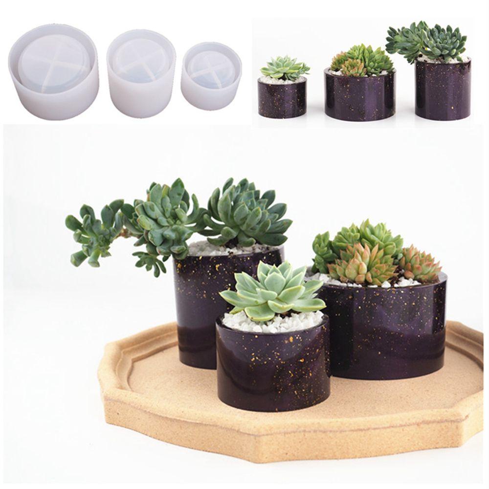 Khuôn Silicone Làm Chậu Hoa Xi Măng Resin UV