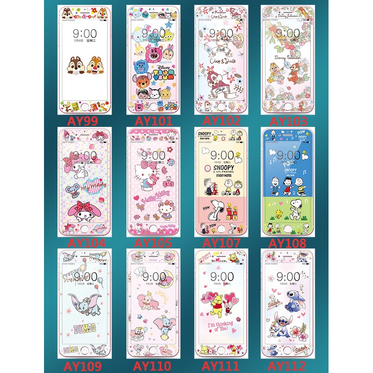 Kính Cường Lực Hoạt Hình 3D 9H 6 6s 7 8 Plus Iphone7 Iphone8 Plus Se2
